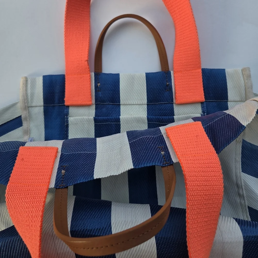 Clare V. Beach Tote Azul Shell No Clutch Rare - Picture 14 of 16